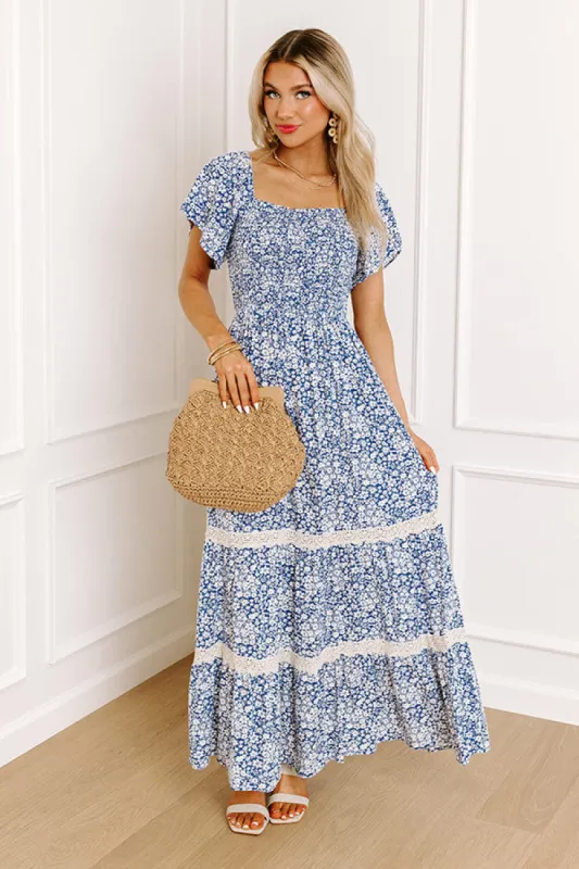 Kind Gesture Smocked Floral Maxi Dress sold by Impressions
