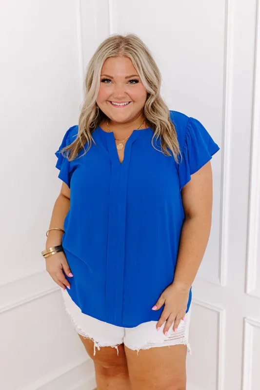 Touring San Fran Shift Top in Royal Blue Curves sold by Impressions