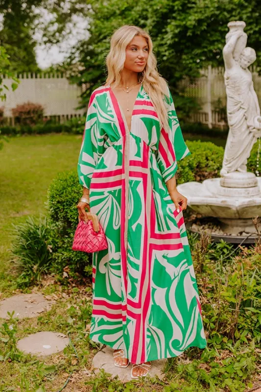 Sunshine and Sangrias Maxi Dress in Green sold by Impressions