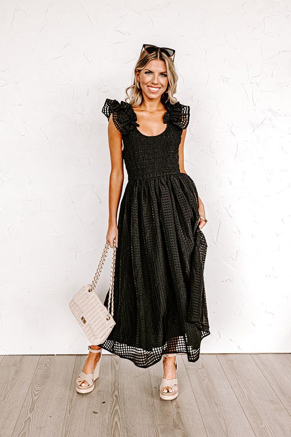 Divine Downtime Gingham Midi In Black sold by Impressions product image thumbnail 3