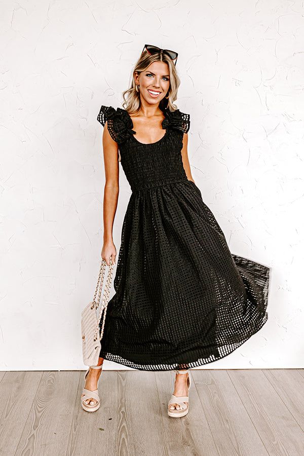 Divine Downtime Gingham Midi In Black sold by Impressions