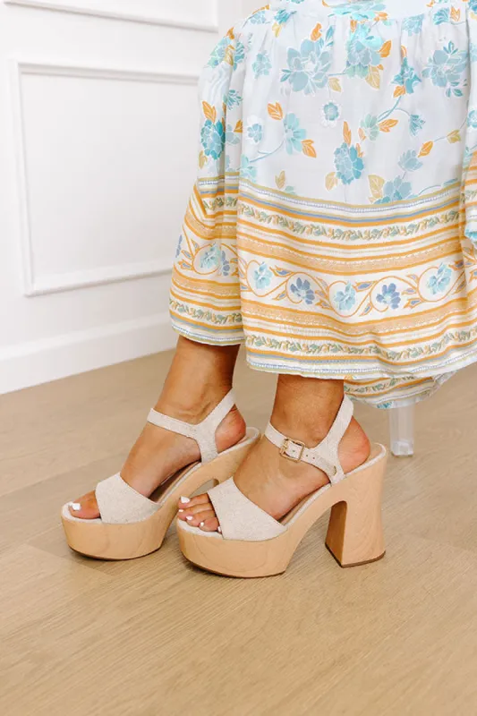 The Georgia Linen Platform Heel sold by Impressions