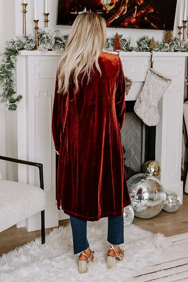 Romance Awaits Velvet Coat In Rust sold by Impressions product image thumbnail 3