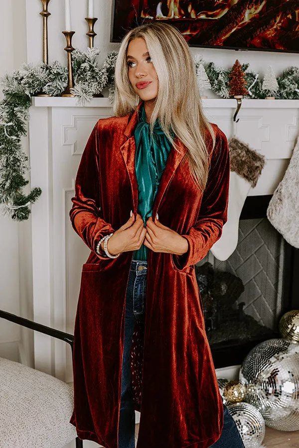 Romance Awaits Velvet Coat In Rust sold by Impressions product image thumbnail 2