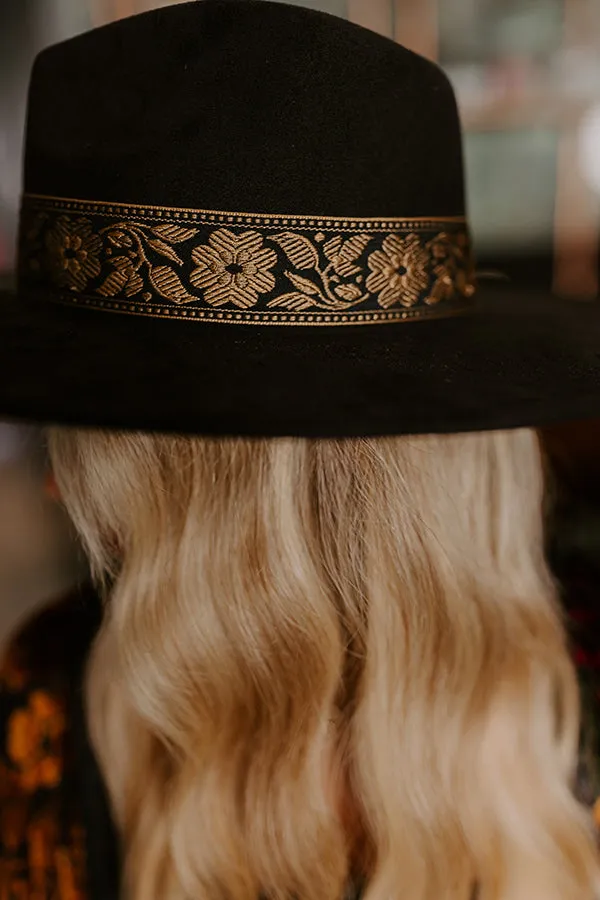 Posh Moment Faux Suede Fedora in Black sold by Impressions product image thumbnail 4