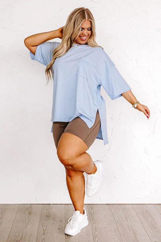 Chic And Sincere Shift Tee In Sky Blue Curves sold by Impressions