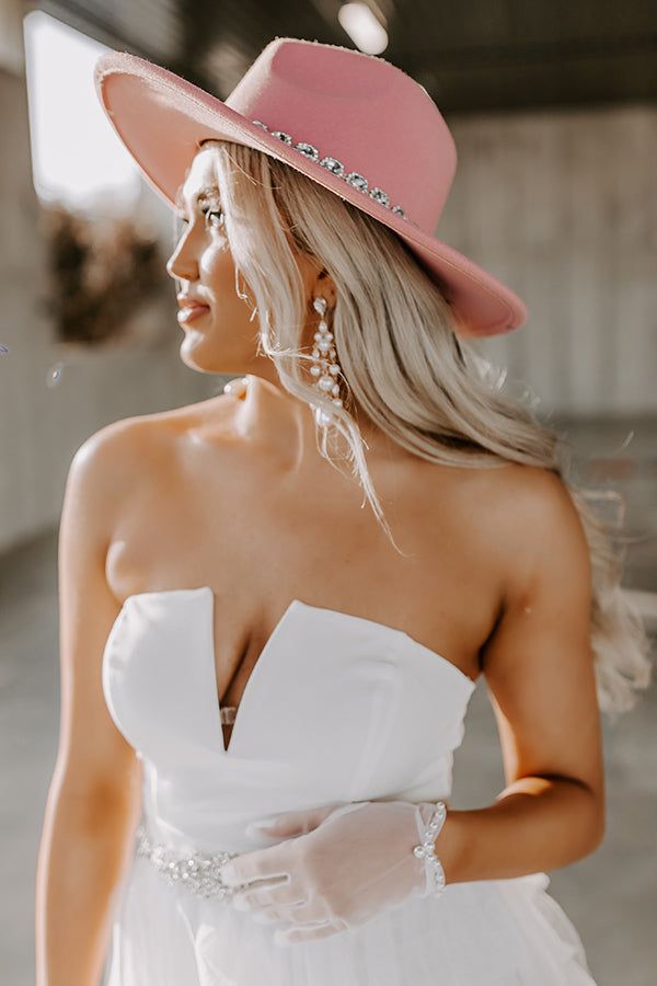 Mostly In Love Felt Fedora In Pink sold by Impressions product image thumbnail 3