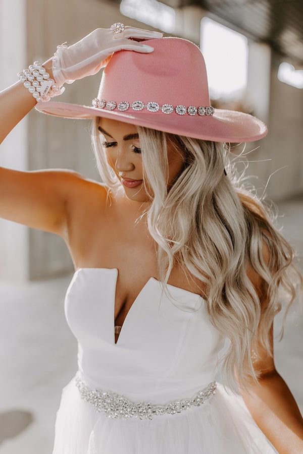 Mostly In Love Felt Fedora In Pink sold by Impressions product image thumbnail 4