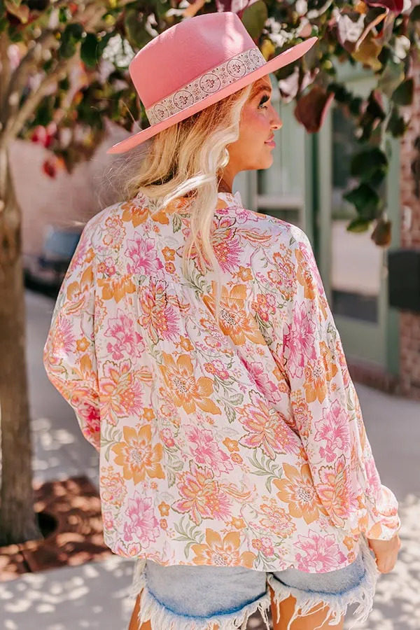 Editor In Chic Floral Button Up In Pink sold by Impressions product image thumbnail 5