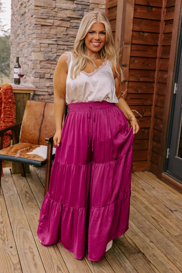 Caught Crushing High Waist Pants In Berry Curves sold by Impressions