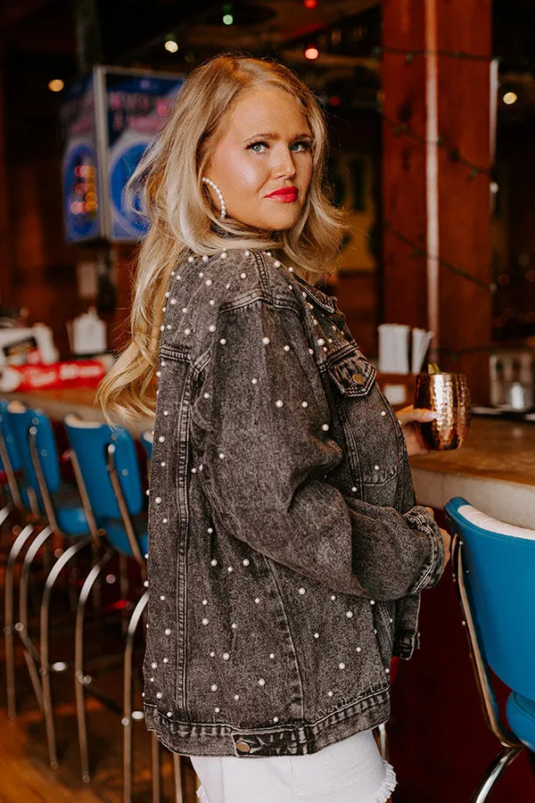 The Juni Embellished Denim Jacket In Black Curves sold by Impressions product image thumbnail 2