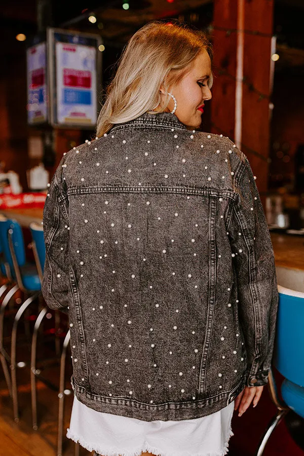 The Juni Embellished Denim Jacket In Black Curves sold by Impressions product image thumbnail 4