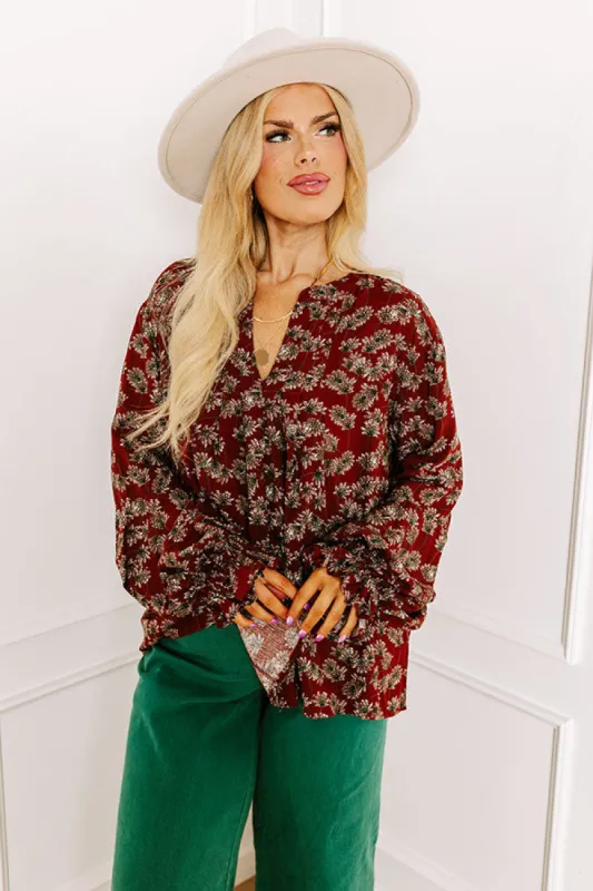 Simply Flourishing Shift Top In Cinnamon Curves sold by Impressions