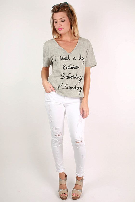 A Day Between Saturday & Sunday Tee sold by Impressions product image thumbnail 2