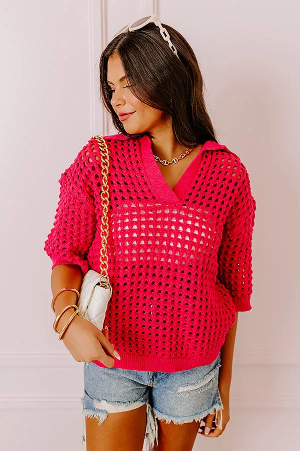 Beachside Bliss Knit Top In Hot Pink sold by Impressions product image thumbnail 4