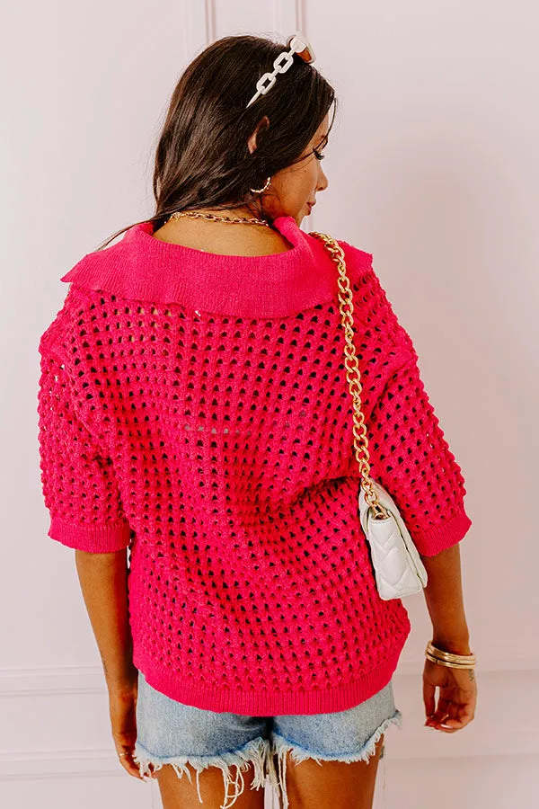 Beachside Bliss Knit Top In Hot Pink sold by Impressions product image thumbnail 2