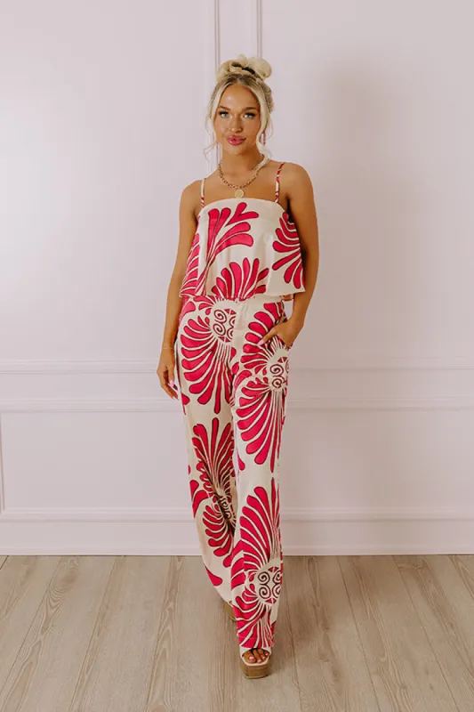 Hawaiian Paradise Satin Crop Top In Fuchsia sold by Impressions