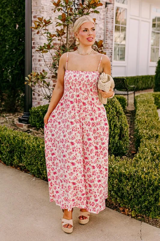 Smiles and Sunshine Floral Maxi in Ivory Curves sold by Impressions