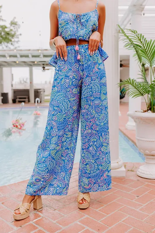 Set For Vacay High Waist Pants in Cobalt Blue sold by Impressions