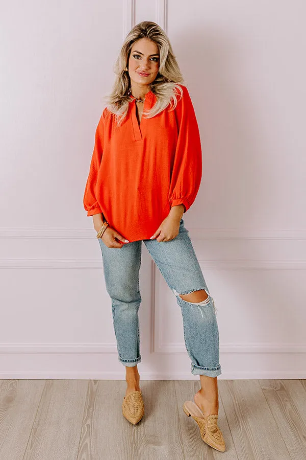 Casual Moment Shift Top in Tangerine sold by Impressions