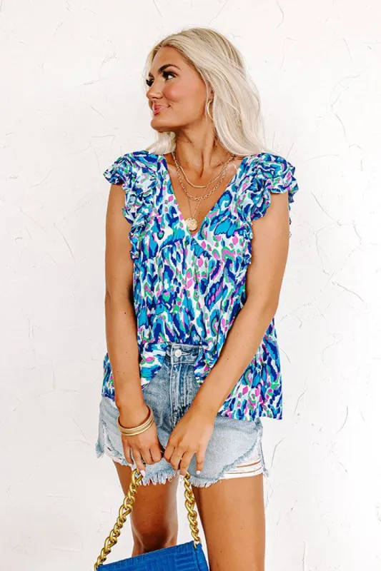 Perfectly Polished Babydoll Top In Blue sold by Impressions