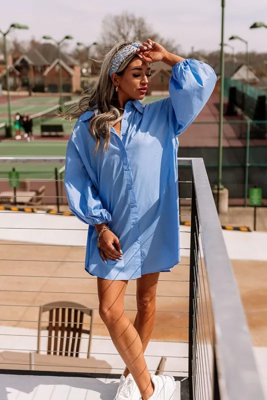 Preppy and Proud Tunic Dress In Sky Blue sold by Impressions