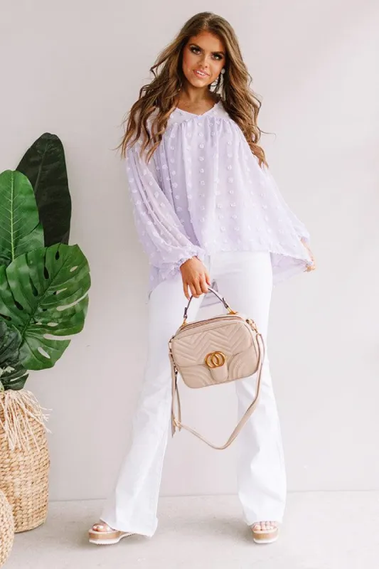 Spot On Babydoll Top In Lavender sold by Impressions