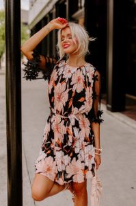 Easily Enchanted Pleated Dress In Black sold by Impressions