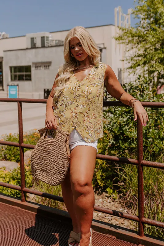 Vacay Bound Linen-Blend Vest Top Curves sold by Impressions