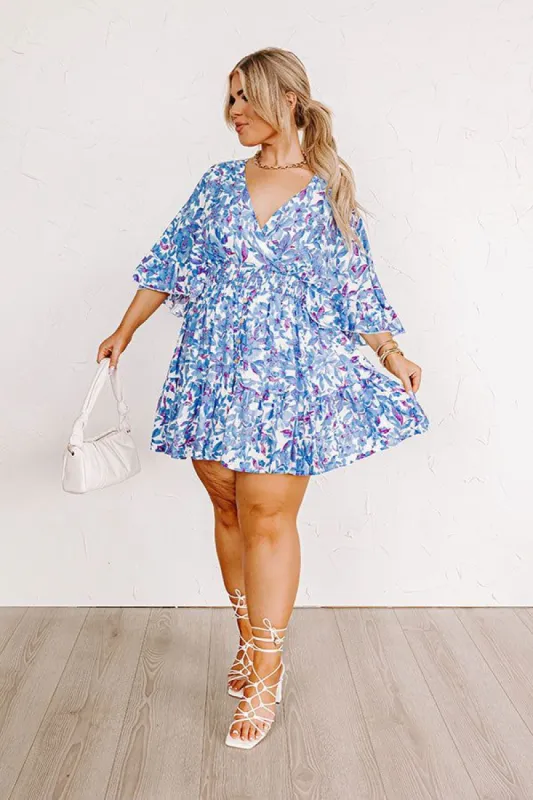 Love The Journey Floral Romper In Blue Curves sold by Impressions