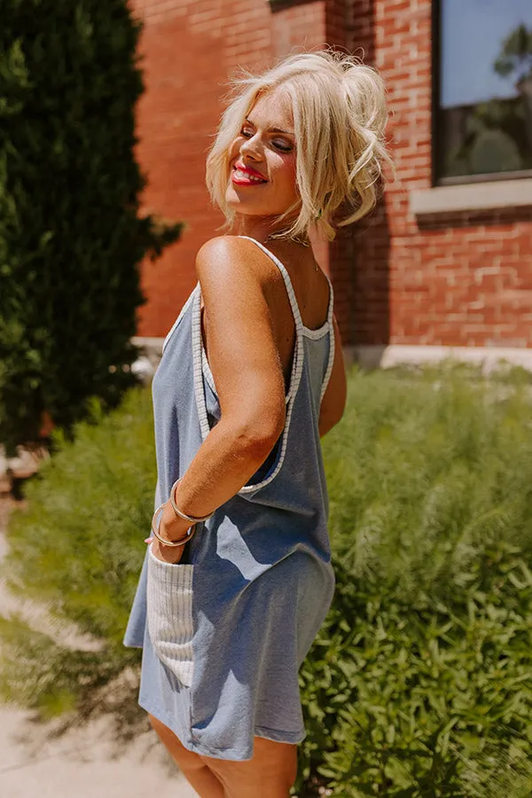 Paradise Getaway Romper Dress in Blue Curves sold by Impressions product image thumbnail 4