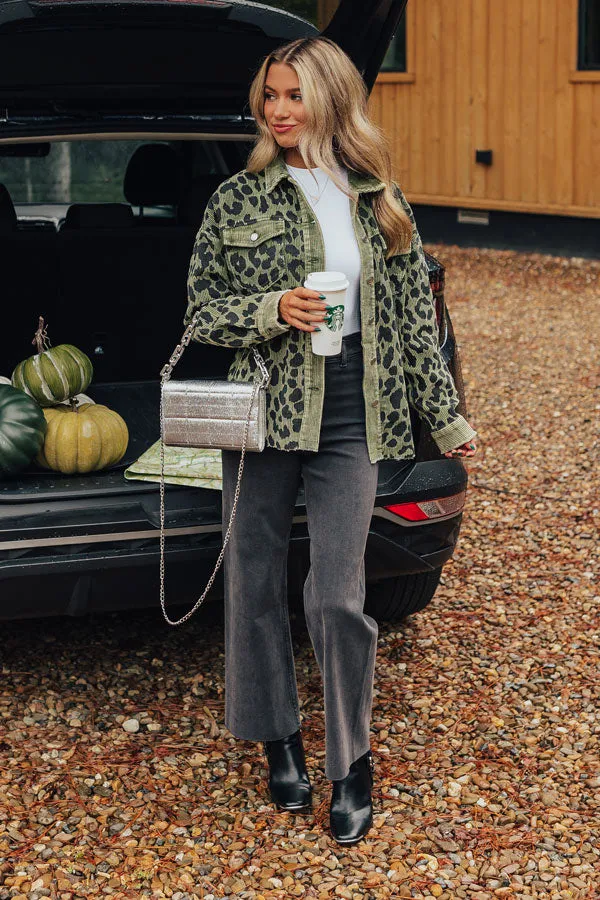 Leopard And Merlot Corduroy Jacket in Olive sold by Impressions product image thumbnail 2