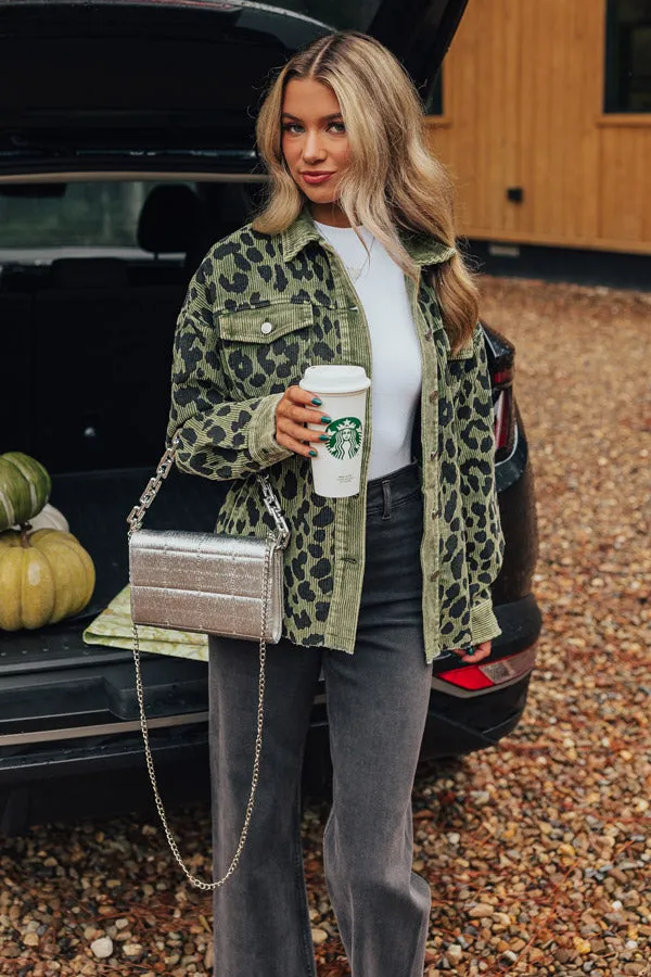 Leopard And Merlot Corduroy Jacket in Olive sold by Impressions product image thumbnail 3