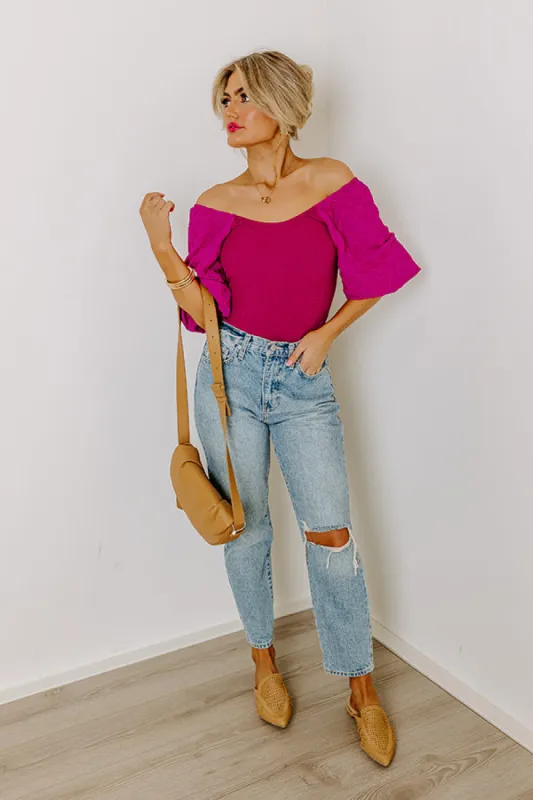 Flirtatious Outing Bodysuit In Berry sold by Impressions