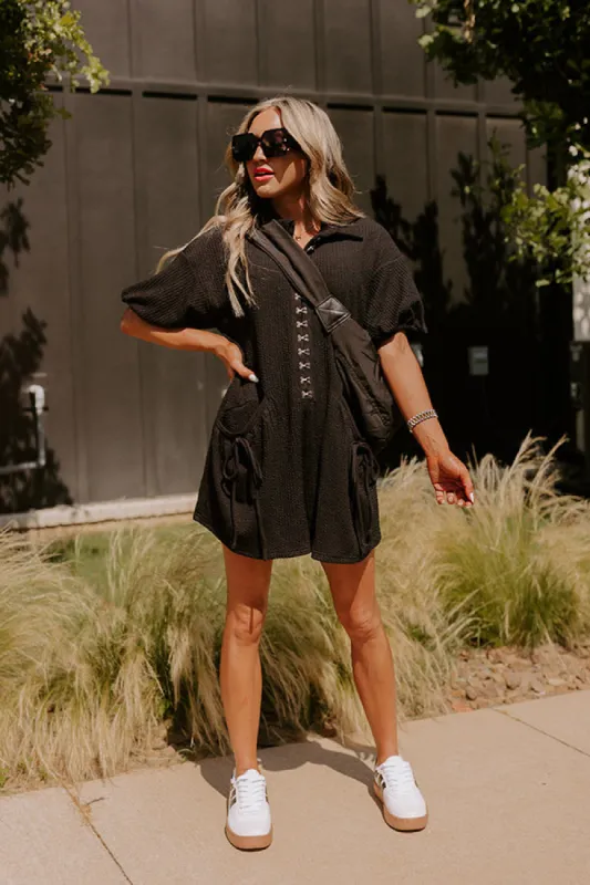Down By The Lake Romper in Black made by entro