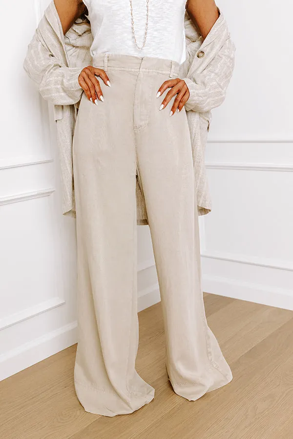 The Riley High Waist Chambray Trousers in Stone sold by Impressions product image thumbnail 3