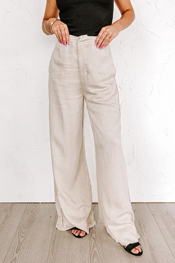 The Riley High Waist Chambray Trousers in Stone sold by Impressions product image thumbnail 5