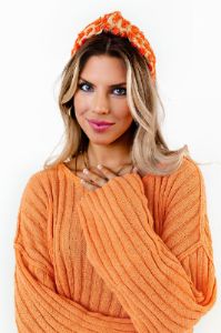 Tropical Waters Raffia Headband In Coral sold by Impressions