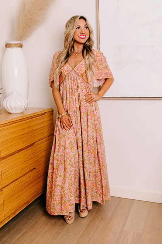 Florence Stroll Maxi Dress in Blush sold by Impressions