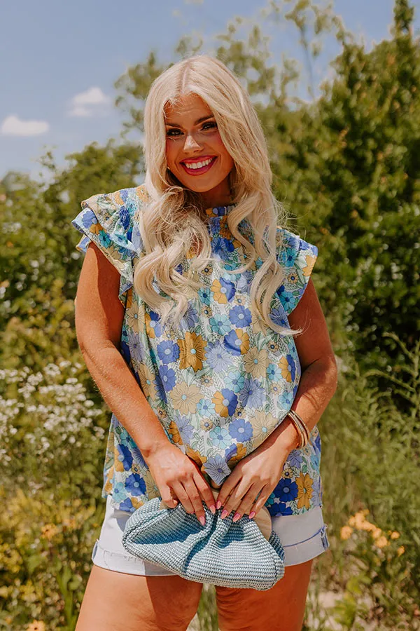 Floral Galore Shift Top In Blue Curves sold by Impressions product image thumbnail 2