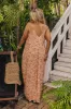 Tranquil Horizon Floral Maxi In Orange Curves sold by Impressions