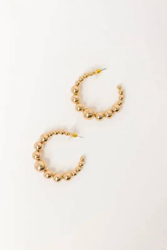 Happy Hour Meetup Hoop Earrings in Gold sold by Impressions