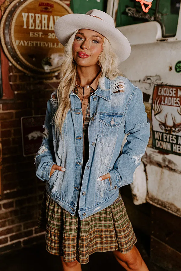 Risen South Town Distressed Denim Jacket in Light Wash sold by Impressions