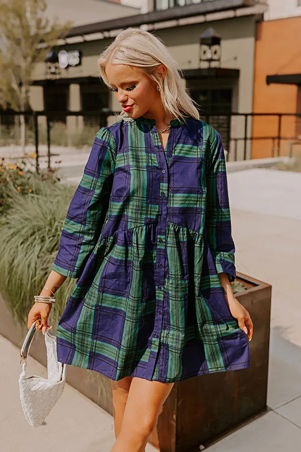 Chic Harvest Plaid Mini Dress in Green sold by Impressions product image thumbnail 2