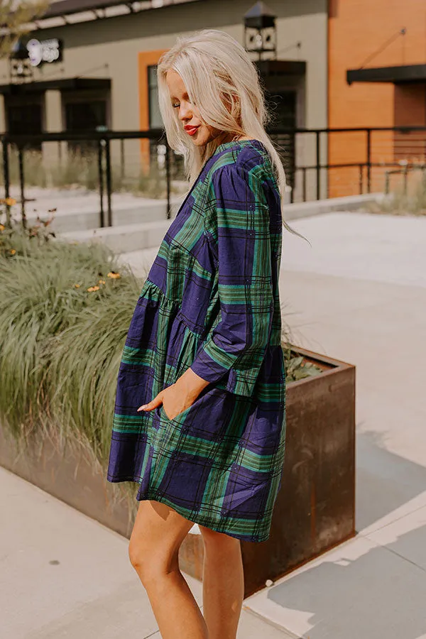 Chic Harvest Plaid Mini Dress in Green sold by Impressions product image thumbnail 3