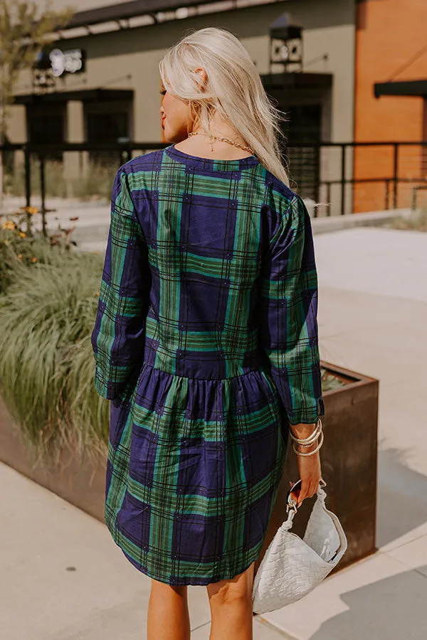 Chic Harvest Plaid Mini Dress in Green sold by Impressions product image thumbnail 4
