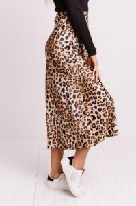 Turn Up The Sass Leopard Midi Skirt sold by Impressions