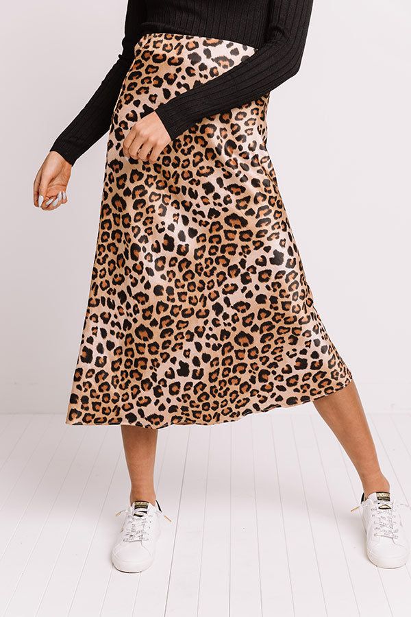 Turn Up The Sass Leopard Midi Skirt sold by Impressions