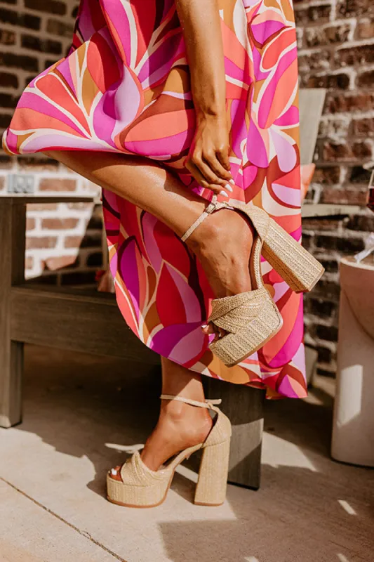 Clary Raffia Woven Platform Heel sold by Impressions