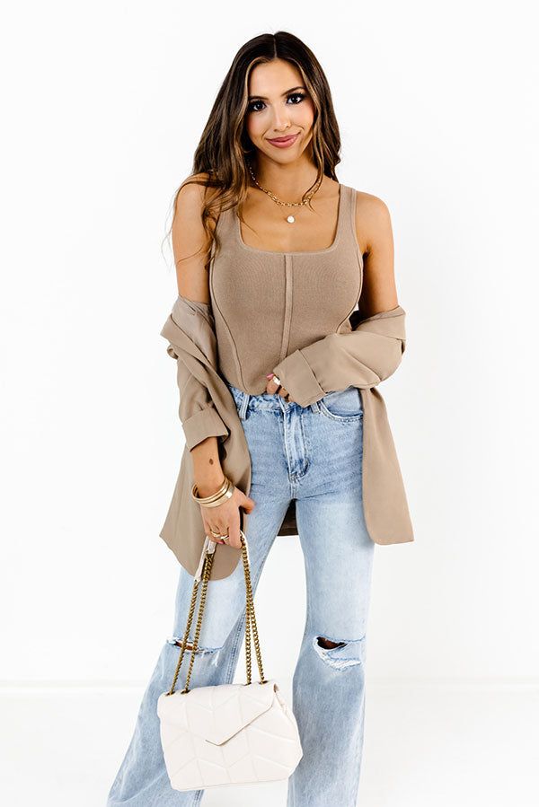 Long Lost Love Sculpt Top In Khaki sold by Impressions product image thumbnail 5